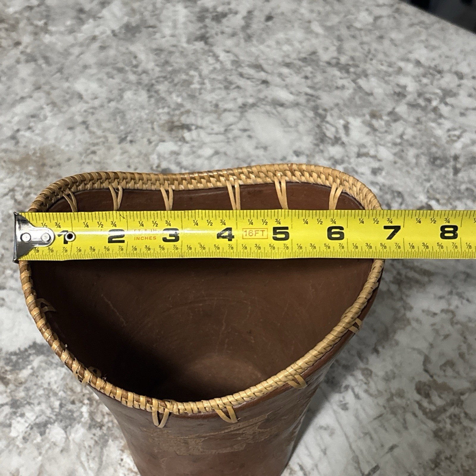 Hand Carved And Woven Rinjani Double Elephant Pottery Basket Made In Indonesia