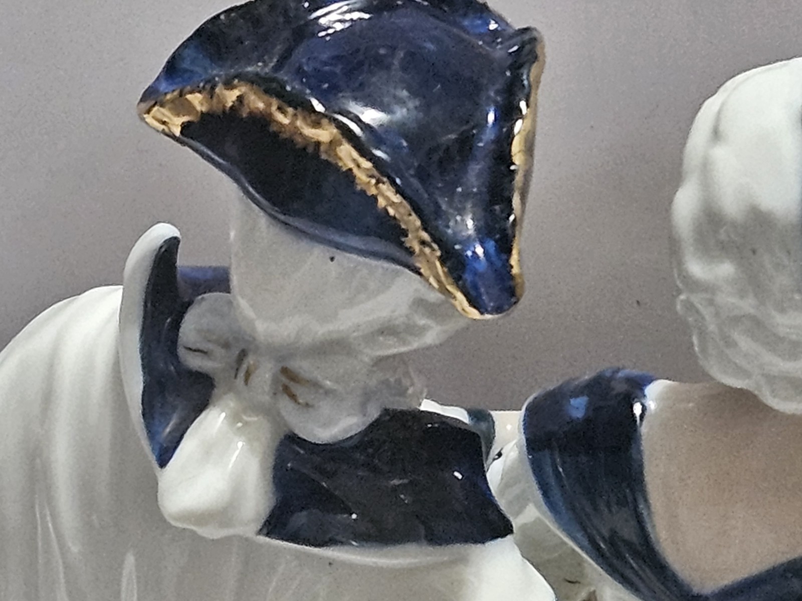 Vintage Porcelain Victorian Couple Playing Lute.
