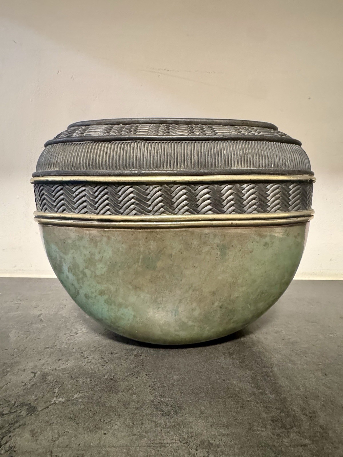 Vintage Candone Wharton Large Studio Pottery Raku Glazed Vase Vessel Signed