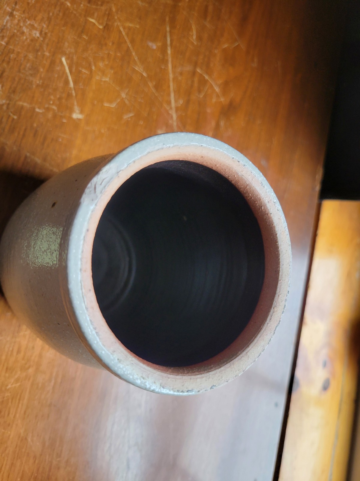 Salmon Falls Pottery Blueberry Vine Salt Glaze Spoon Jar Crock Vase