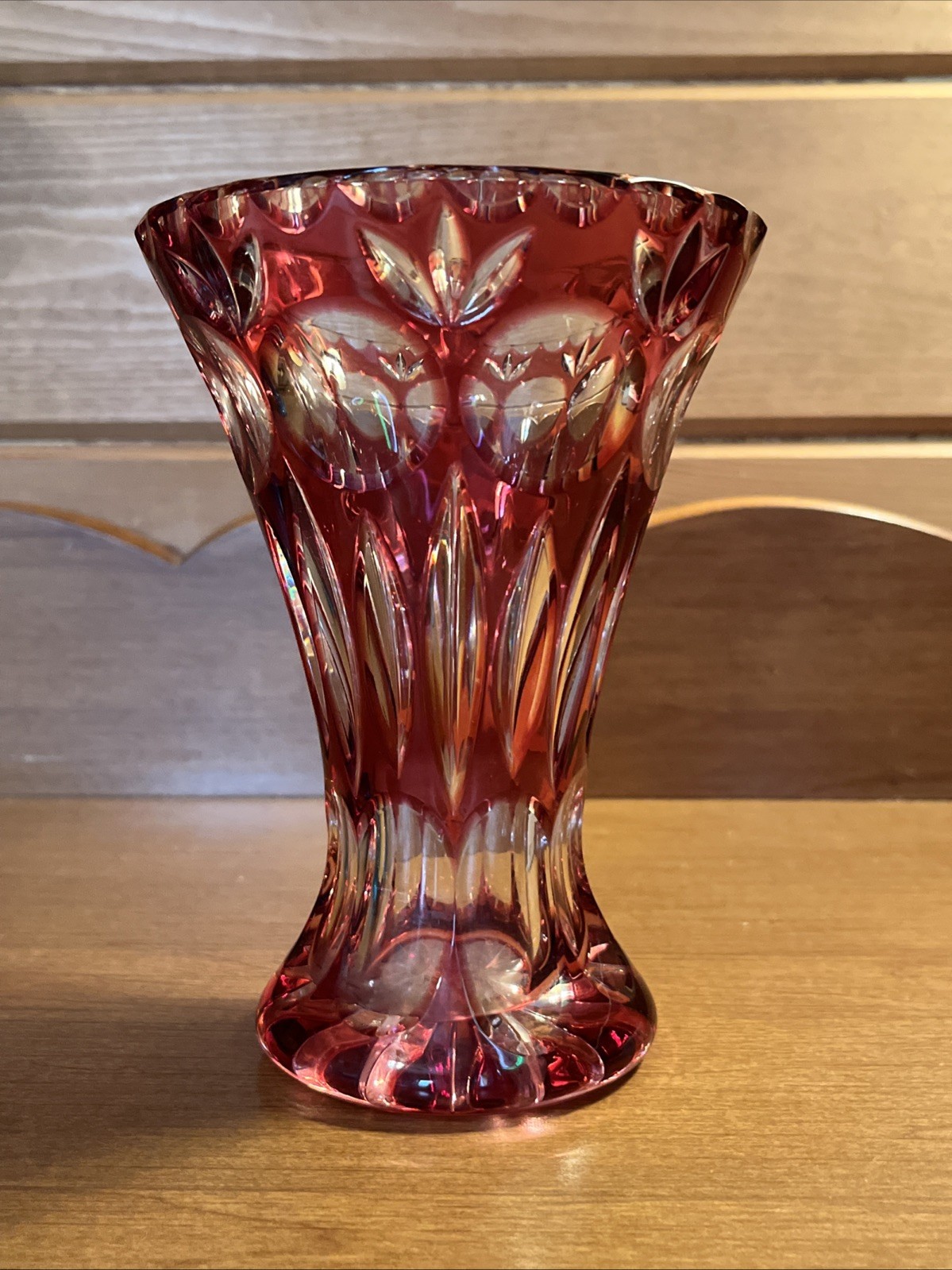 Bleikristall Cranberry Pink Vase 6.25″