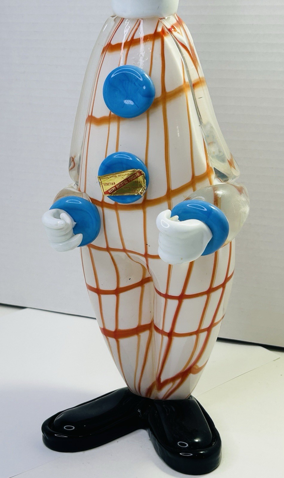 Vetro Artistico Venetian Hand-Blown Glass Clown Figurine Decanter Bottle