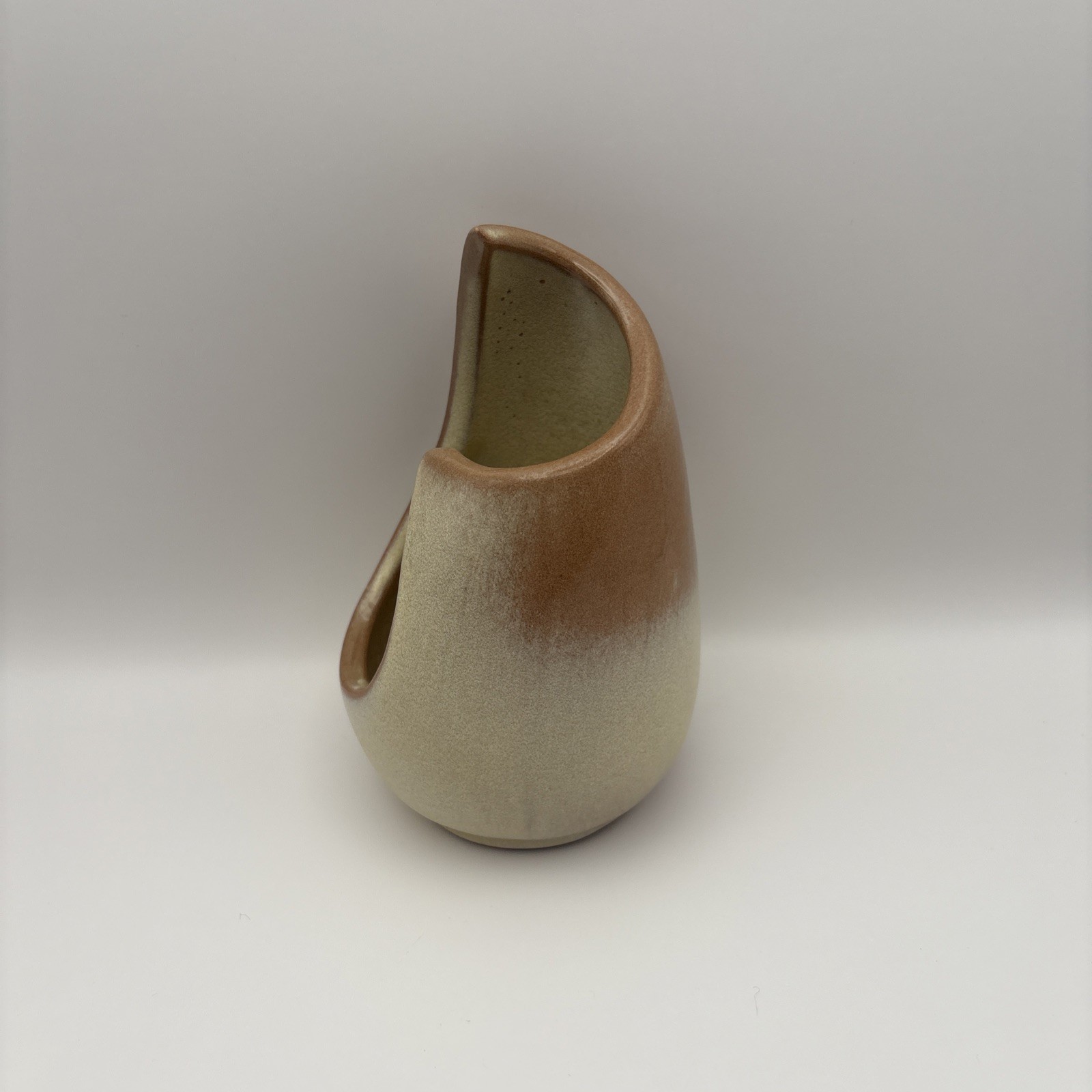 Vintage 1964 Frankoma Pottery 302 Freeform Candle Vase 6” Desert Gold 13oz