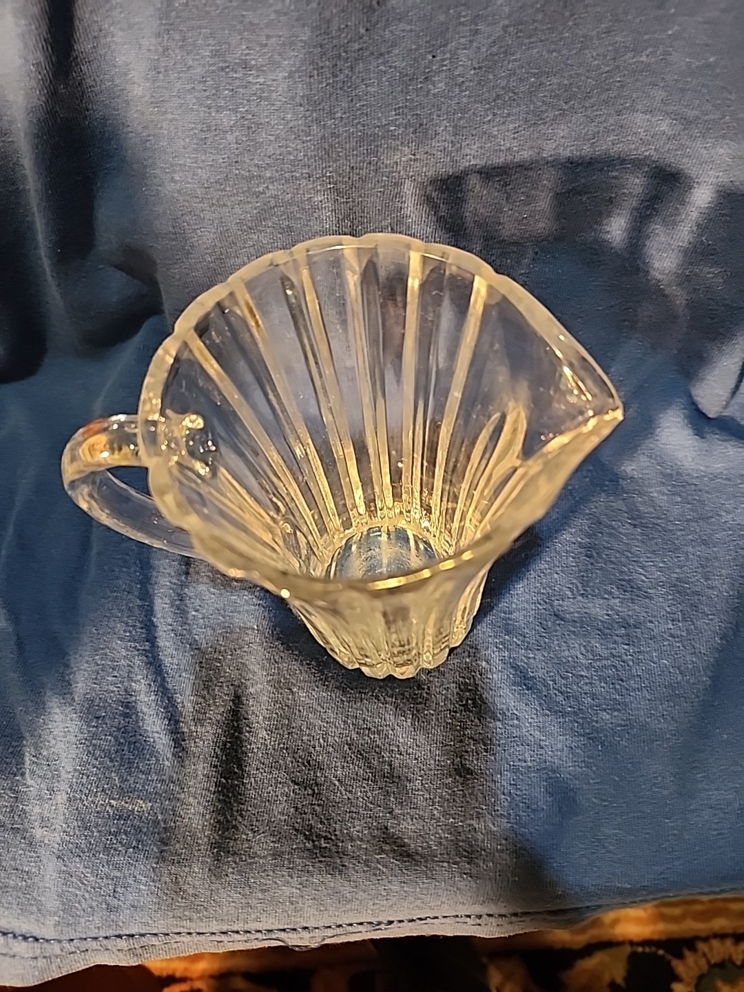 8 oz. Clear Decorative Crystal Pitcher Vase 4 3/4″ Tall Vertical Line Design