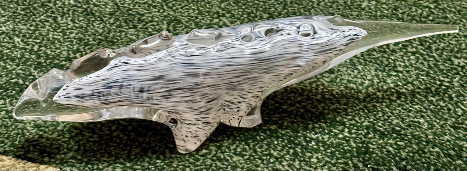 RARE Eneryda Glasbruk Sweden MCM Crystal Figurine 11.75” Komodo Dragon Lizard