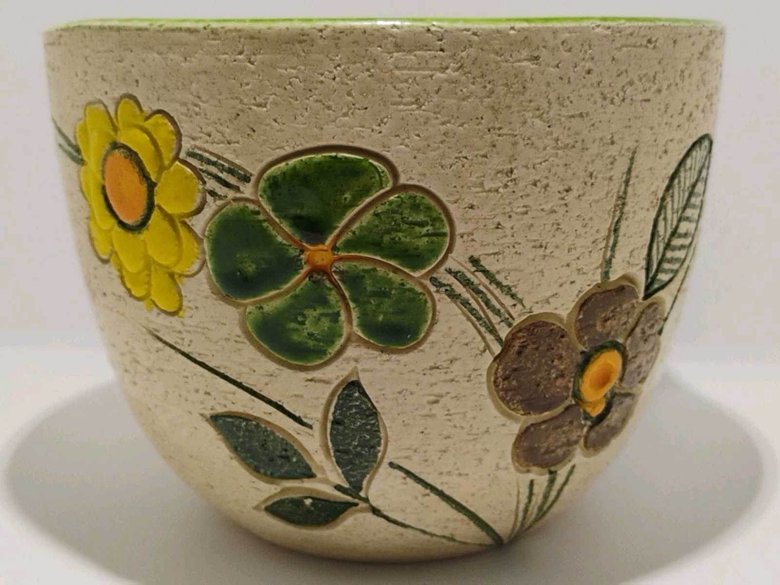 Vtg MCM Bitossi Rosenthal Netter Liberty Planter 5×6 Italy Aldo Londi Floral Pot
