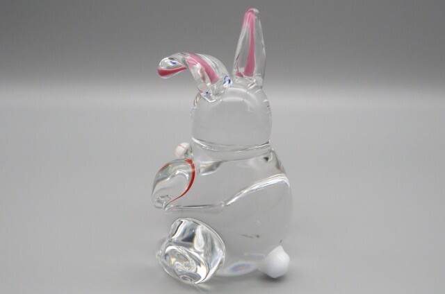 Vintage 1992 Zellique signed JM Unusual/One of a kind Art Glass Rabbit Figurine