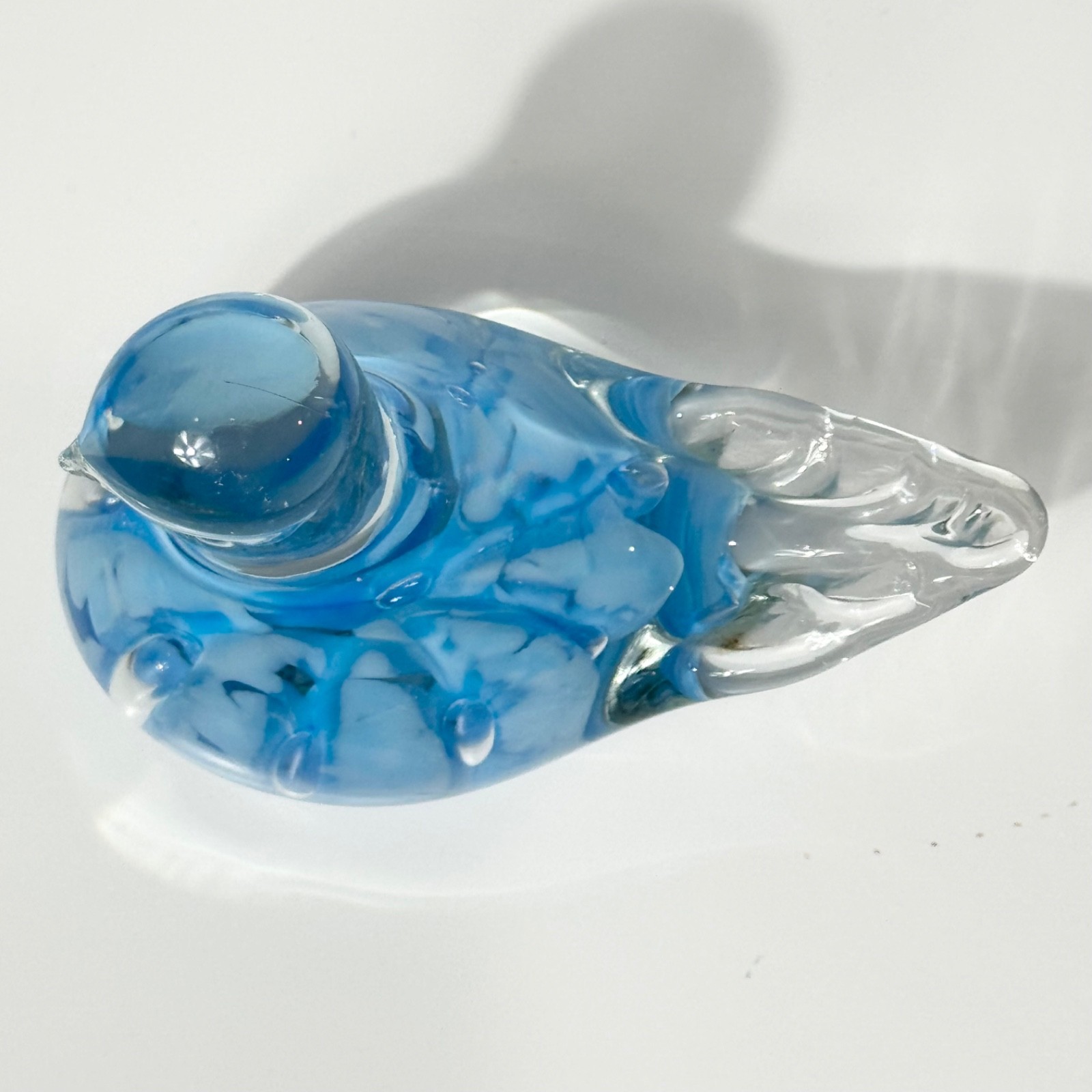 Vintage Joe Hamon Bird Paperweight Figurine Blown Art Glass Signed 3.25 x 4 Inch