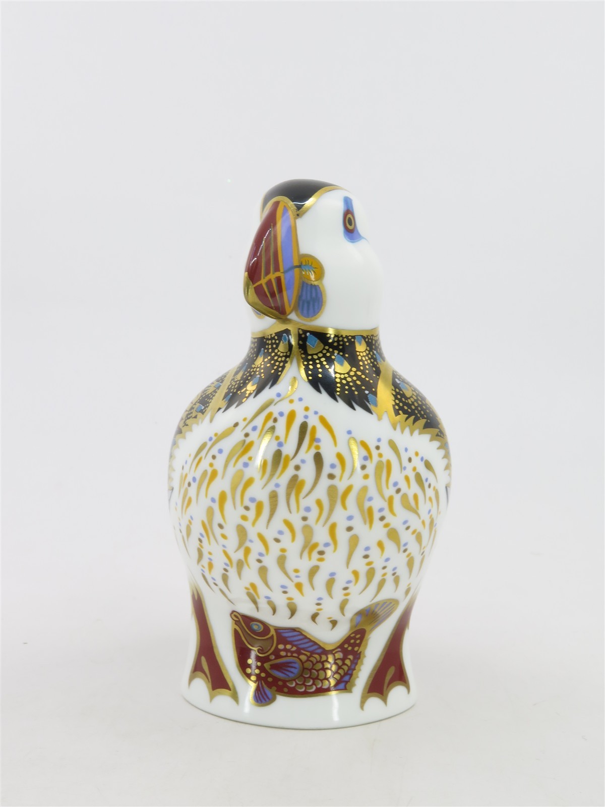 Royal Crown Derby Puffin Paperweight Fine English Bone China w Gold Stopper 3.5″