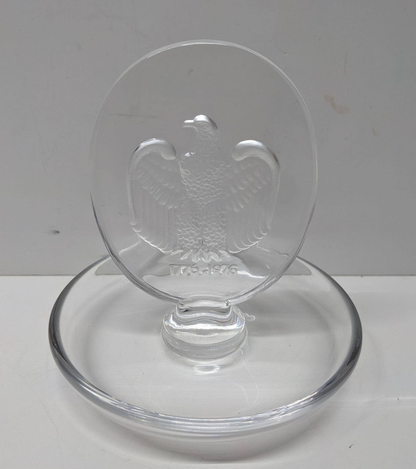 Lalique Ring Jewelry Trinket Dish Dresser Tray Eagle Bicentennial 1776-1976