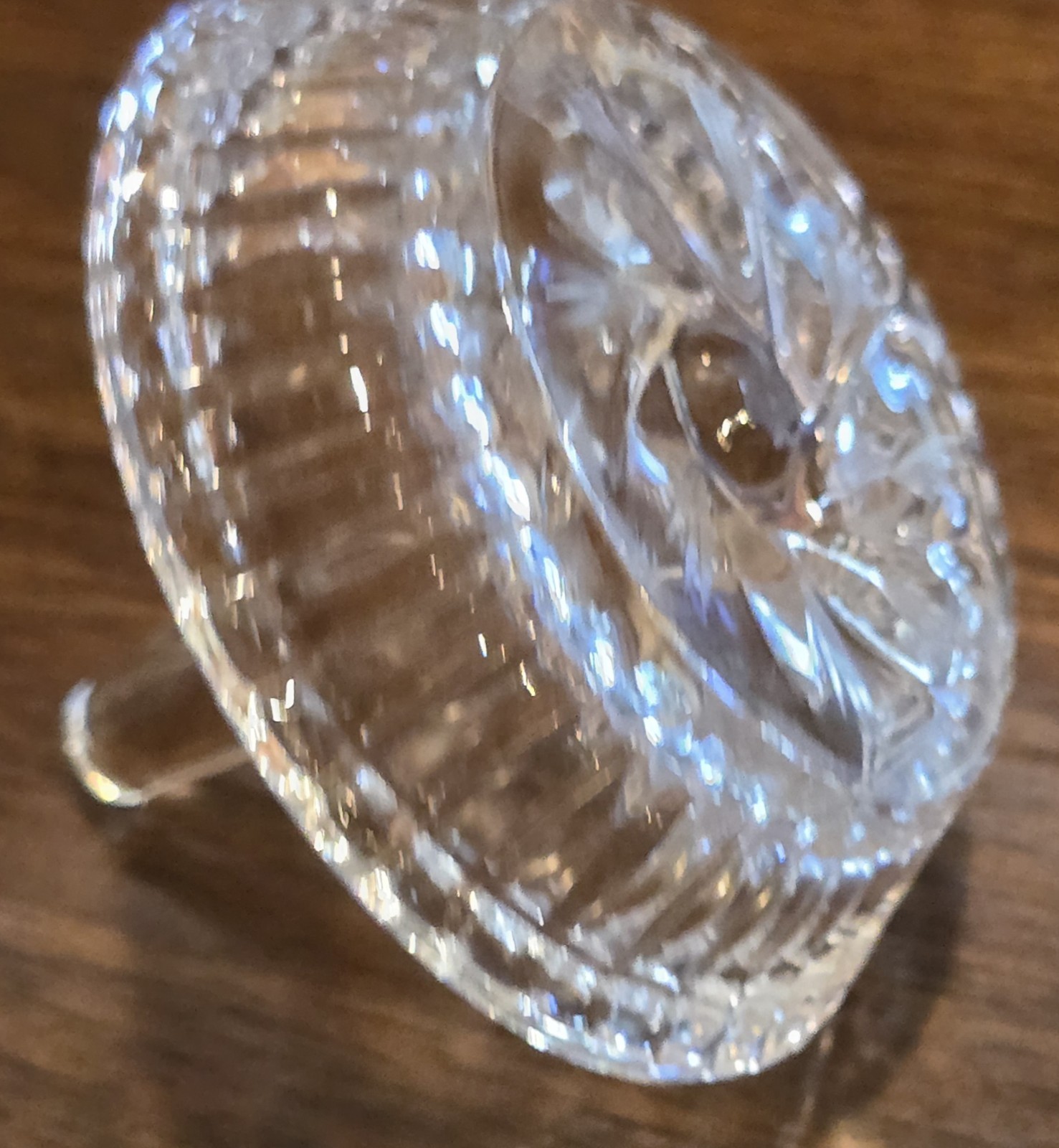 3″ Waterford Crystal Round Ring Holder Dish Vintage Starburst Sunburst Cut Glass