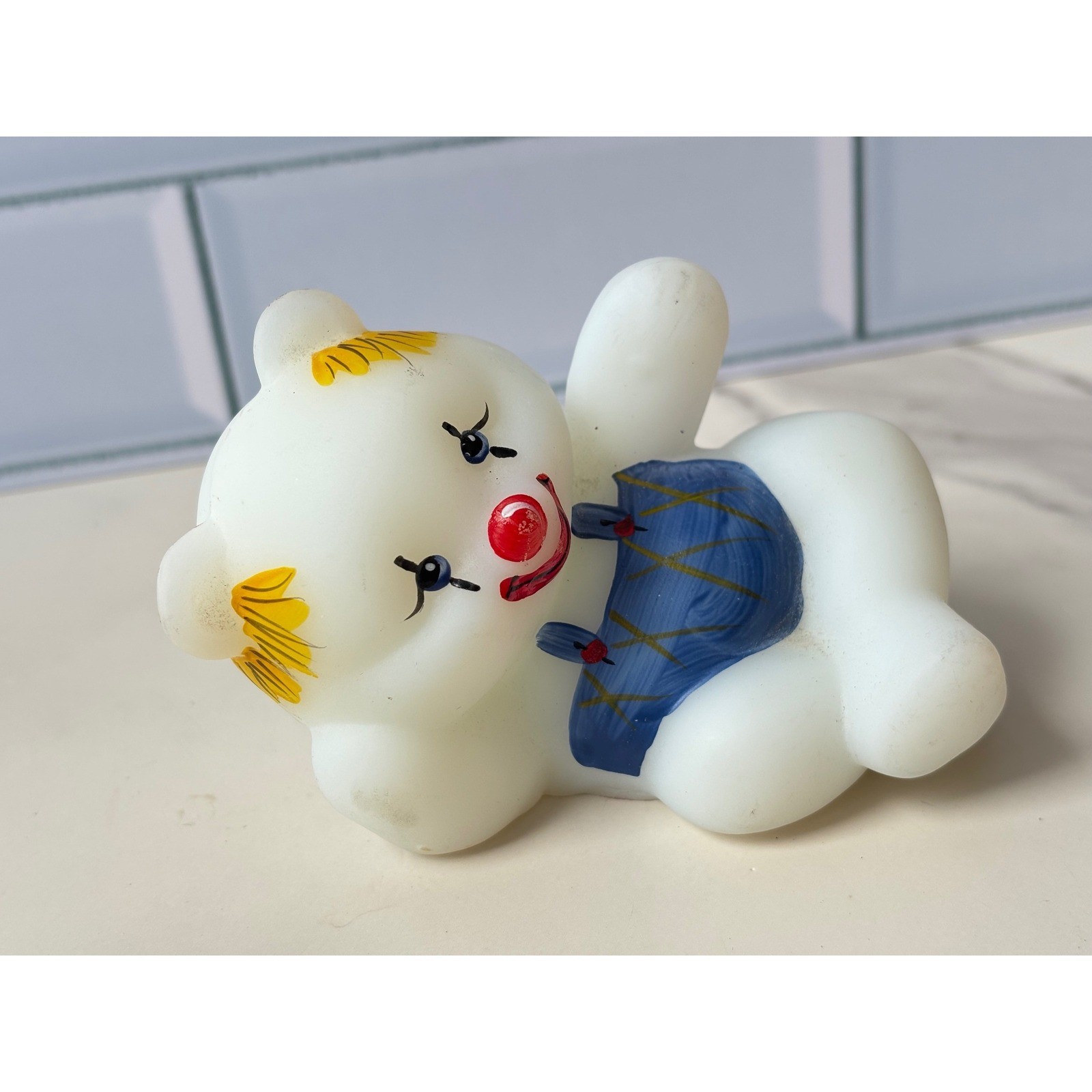3 Pc Fenton Art Glass Centennial Countdown Celebration Clown Bear Figurines USA