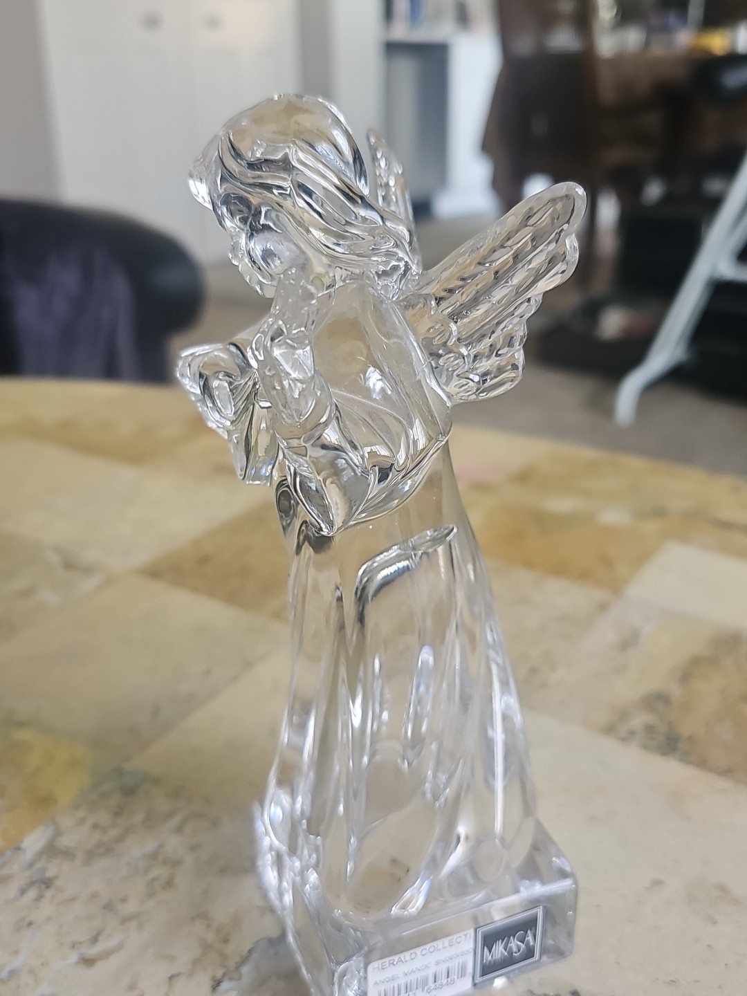 Harp Playing Angel Mikasa Lead Crystal Herald Collection Germany