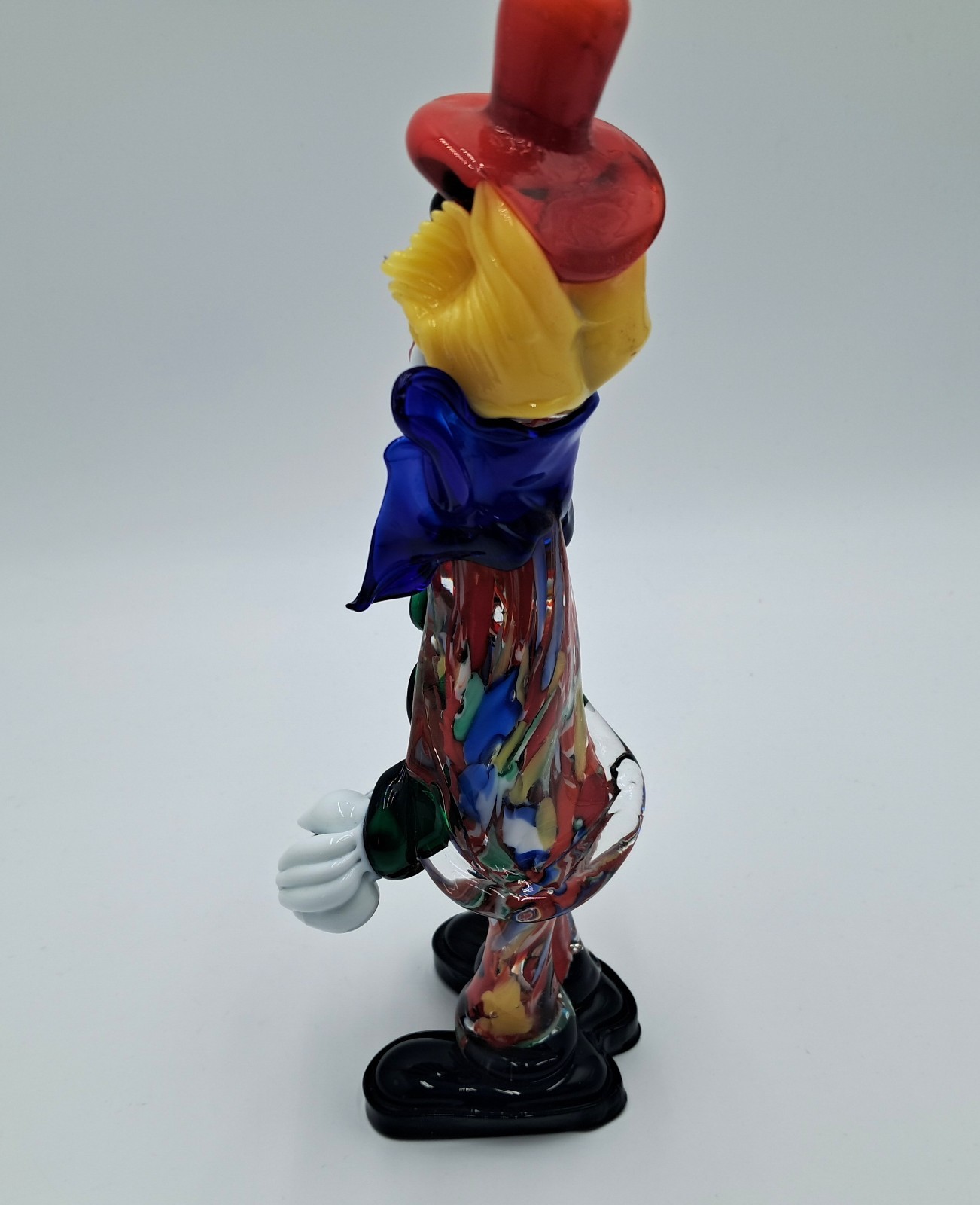 Murano Style Art Glass ~ Clown with an Accordian ~ 10 Inches tall
