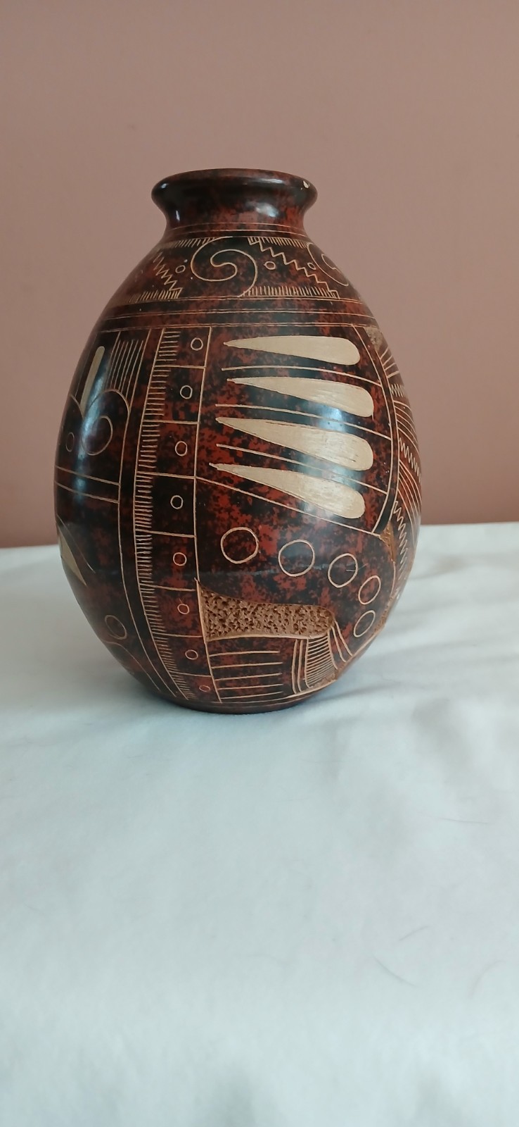 Nicaragua Pottery Vase, San Juan de Oriente Handmade, Jose Guerrero