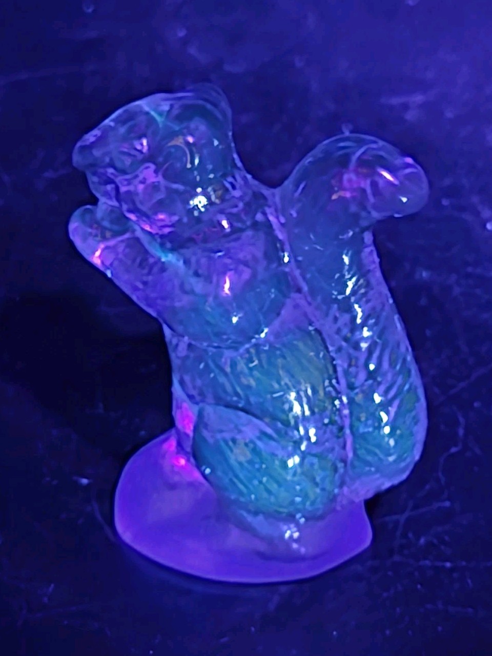 Vintage blue cobalt glass squirrel figurine