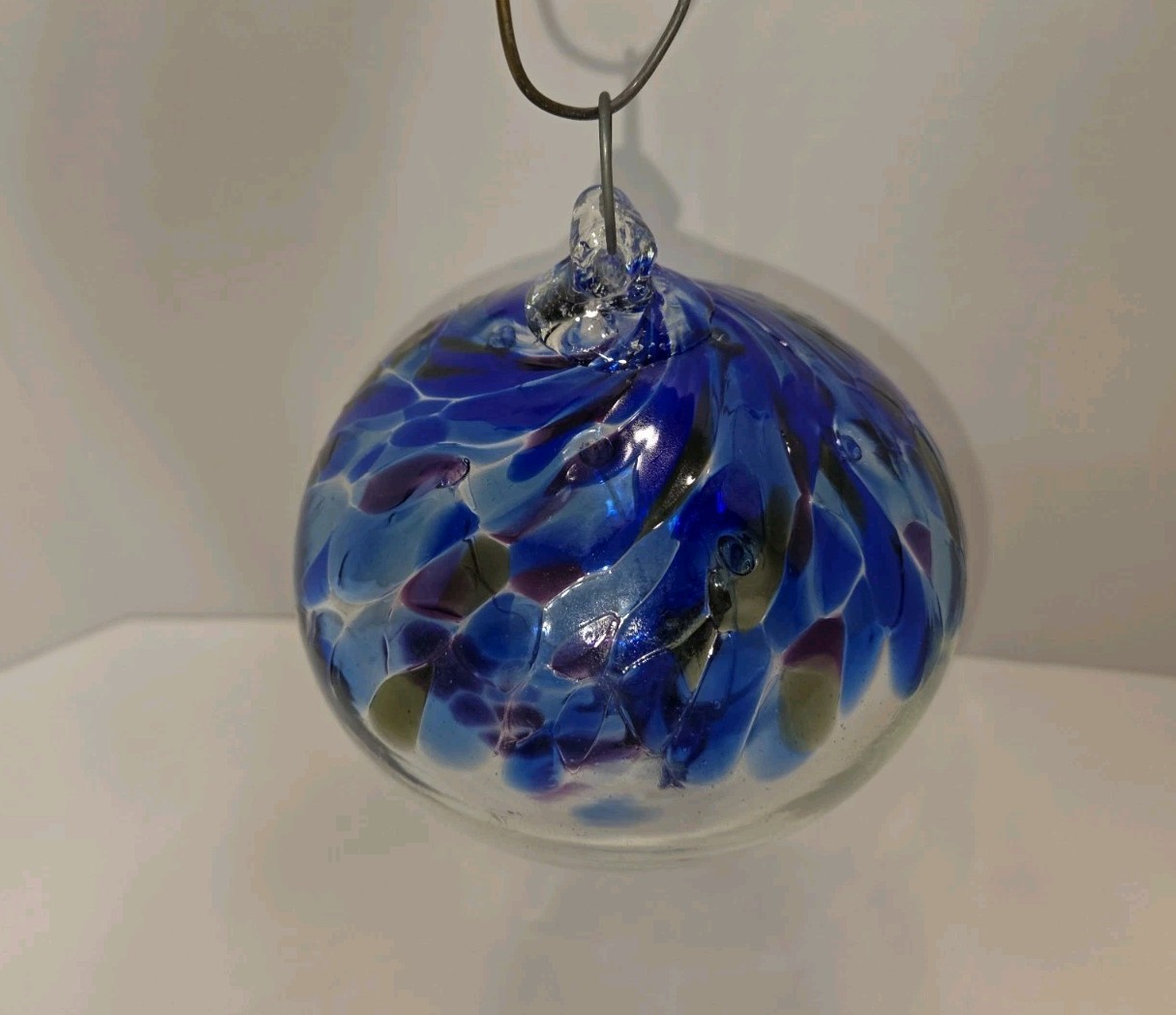 Witch Ball Tree of Life • Hand Blown Hanging Ornament Blue Green Purple Large