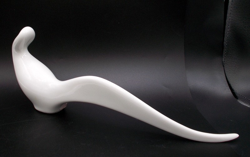 Vintage Royal Dux Jaroslav Jezek Porcelain Bird Figurine MCM Abstract White
