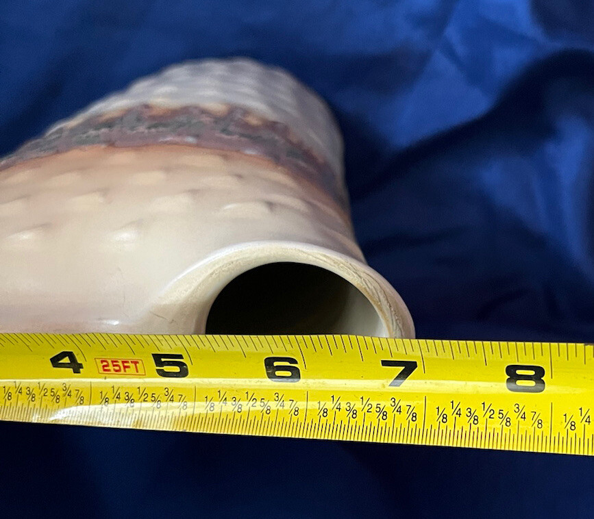 SP San Pacific SanFrancisco Drip Glaze Pottery Vase Side Top Corner Opening Rare