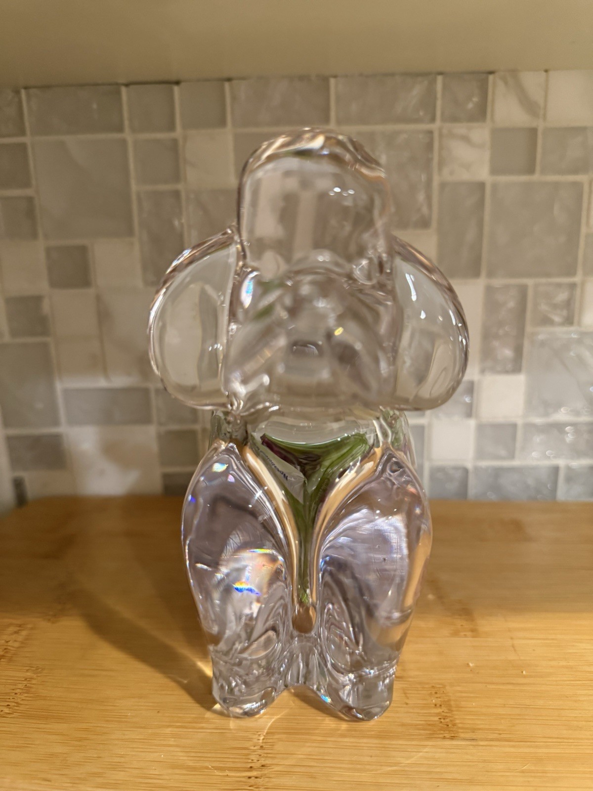 Crystal Poodle Vanne France Vintage Trinket Dish Tea Light Holder Beauty Heavy
