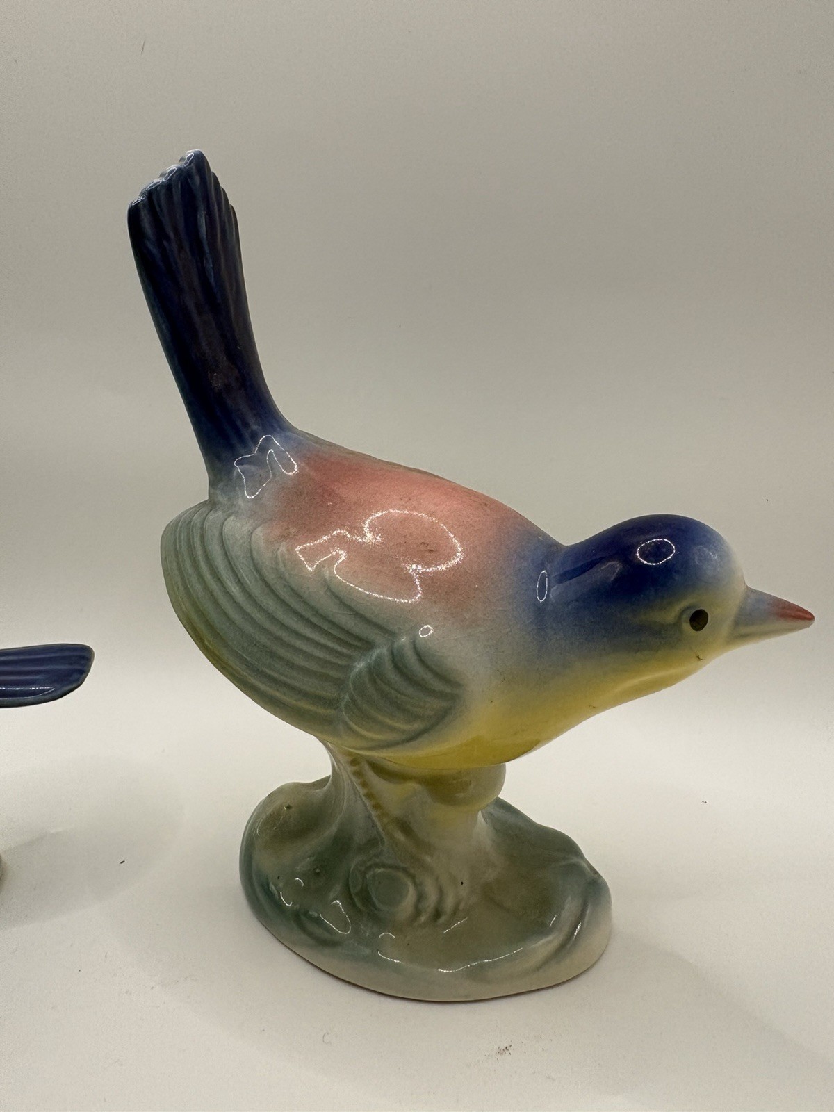 Vintage set of 4 Royal Copley Bird Figurens From 1940s-50s Pastel EUC