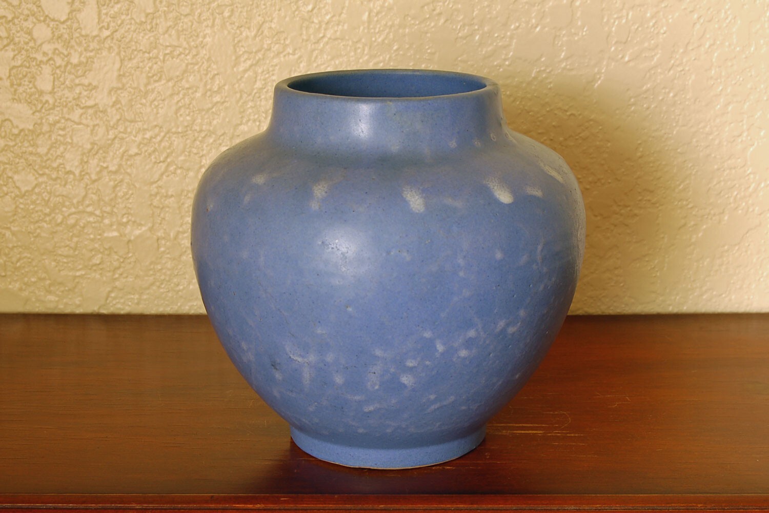 Stunning Antique Brush-McCoy Pottery Vase Art Vellum Blue #749 from 1920s