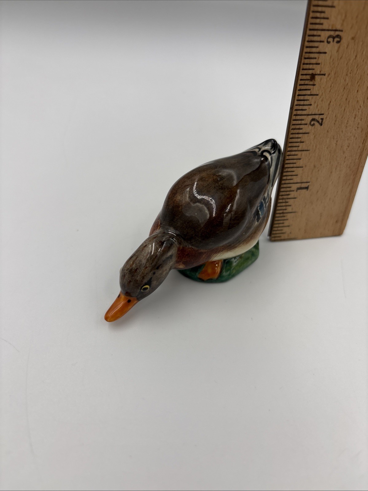Gort USA Company Mallard Duck Bird Bone China Figurine Signed 59B 3” Long