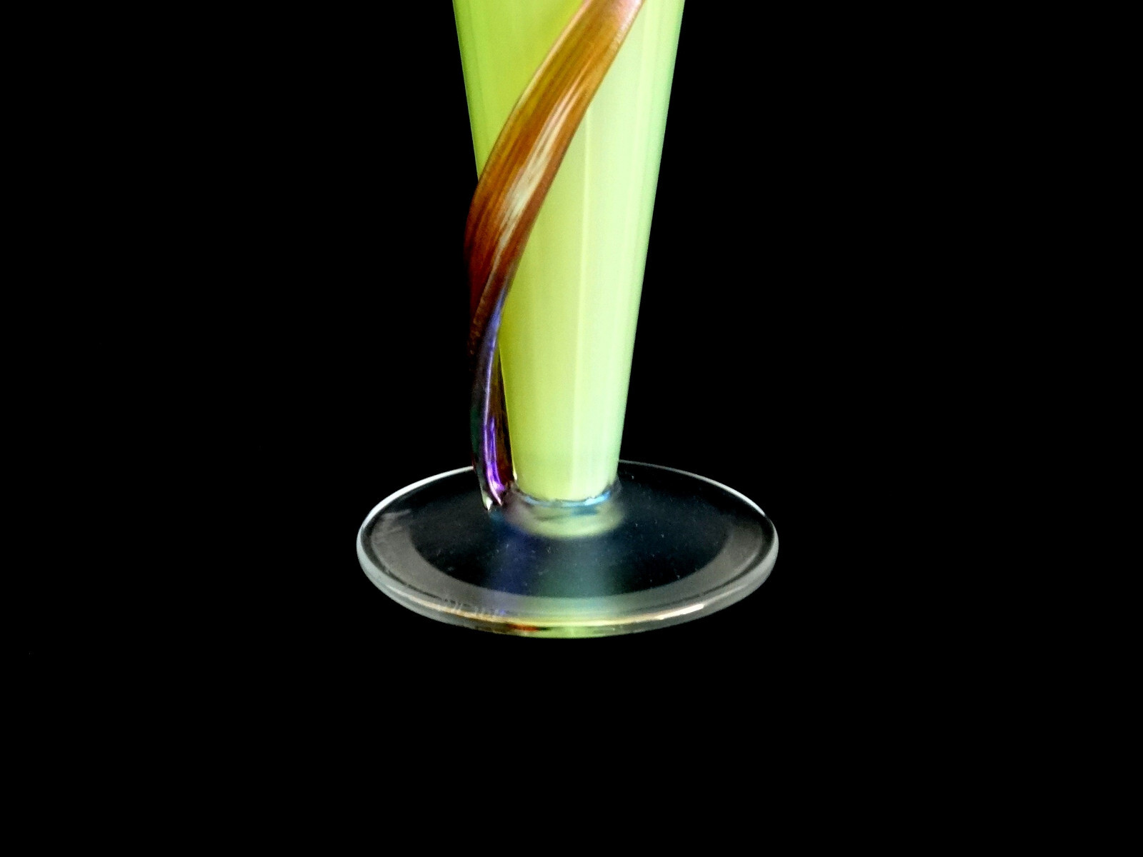 Zellique Studios Art Glass Iridescent Vase Artist Signed Joseph Morel 2002