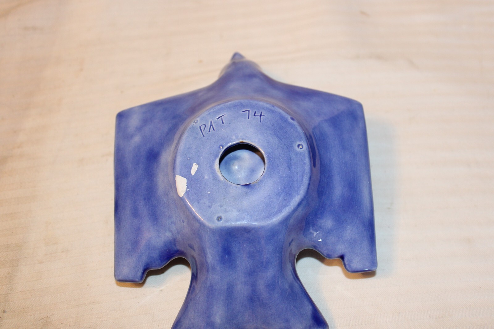 Vintage Ceramic Southwestern Blue Bird Ash Tray or Trinket Tray Figurine 1974