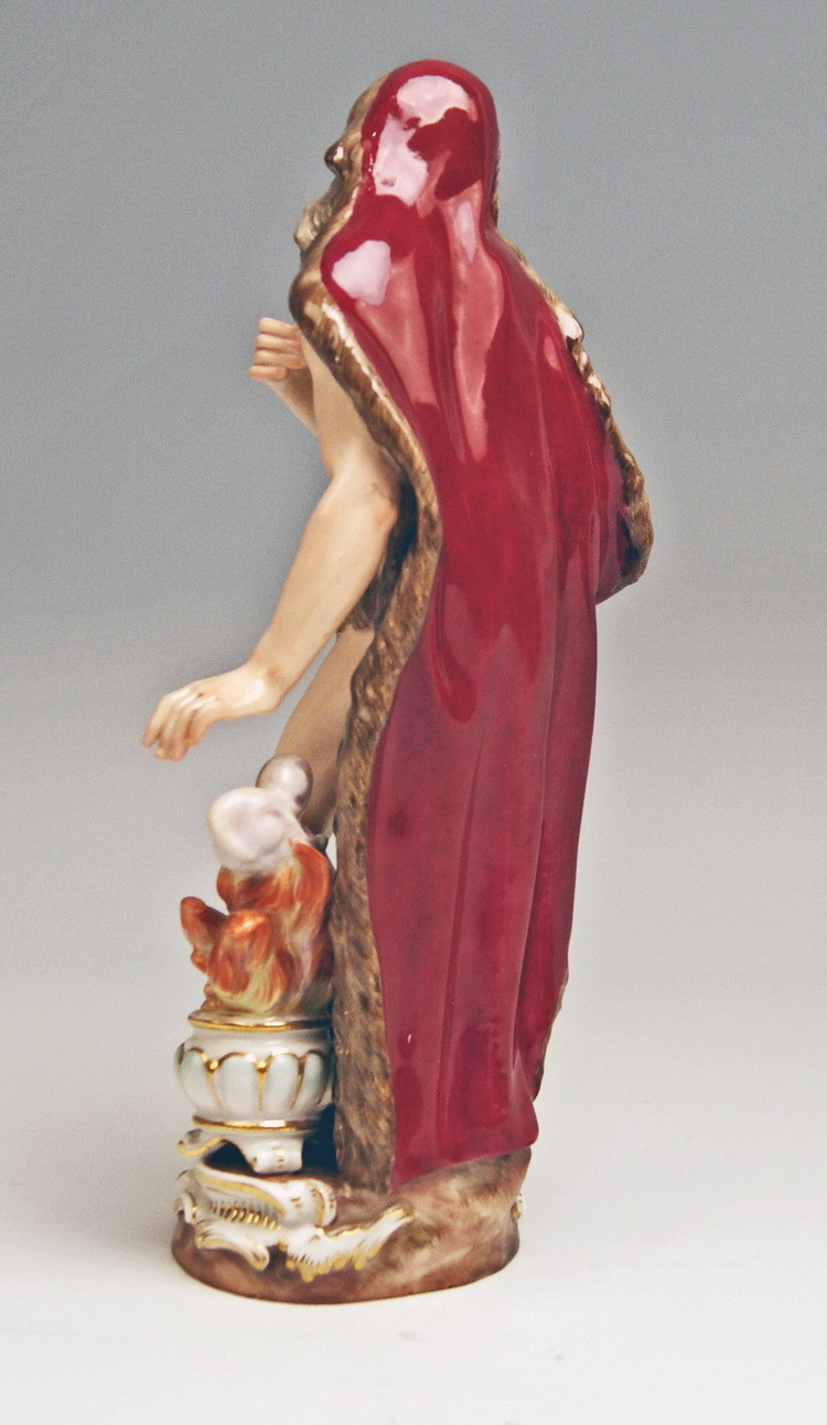 Meissen Original Winter Seasons Porcelain Figure, 1880, H: 20.5 CM