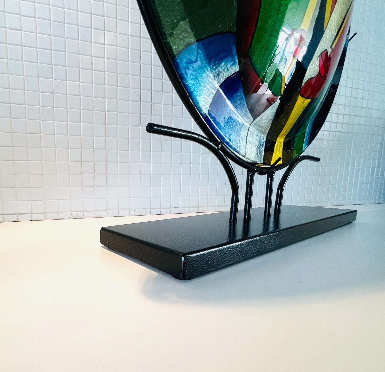 Murano picasso Style Vase with color Design ABSTRACT GLASS brand new ART 50 cm