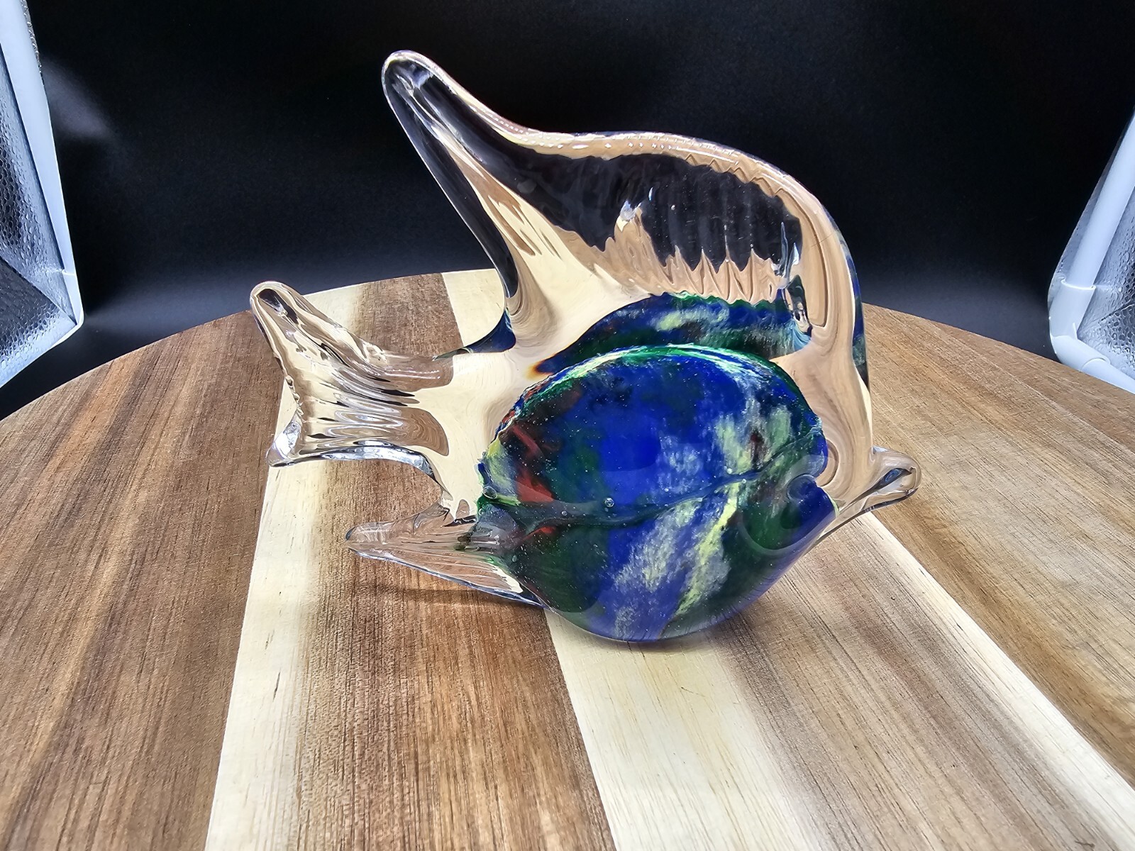 Hand Blown Glass Fish/Paperweight/Decor/Colorful
