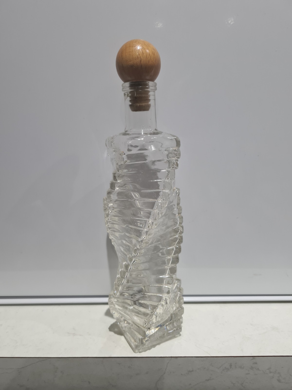 Kefla Spiral Glass Bottle Vintage Depose Retro