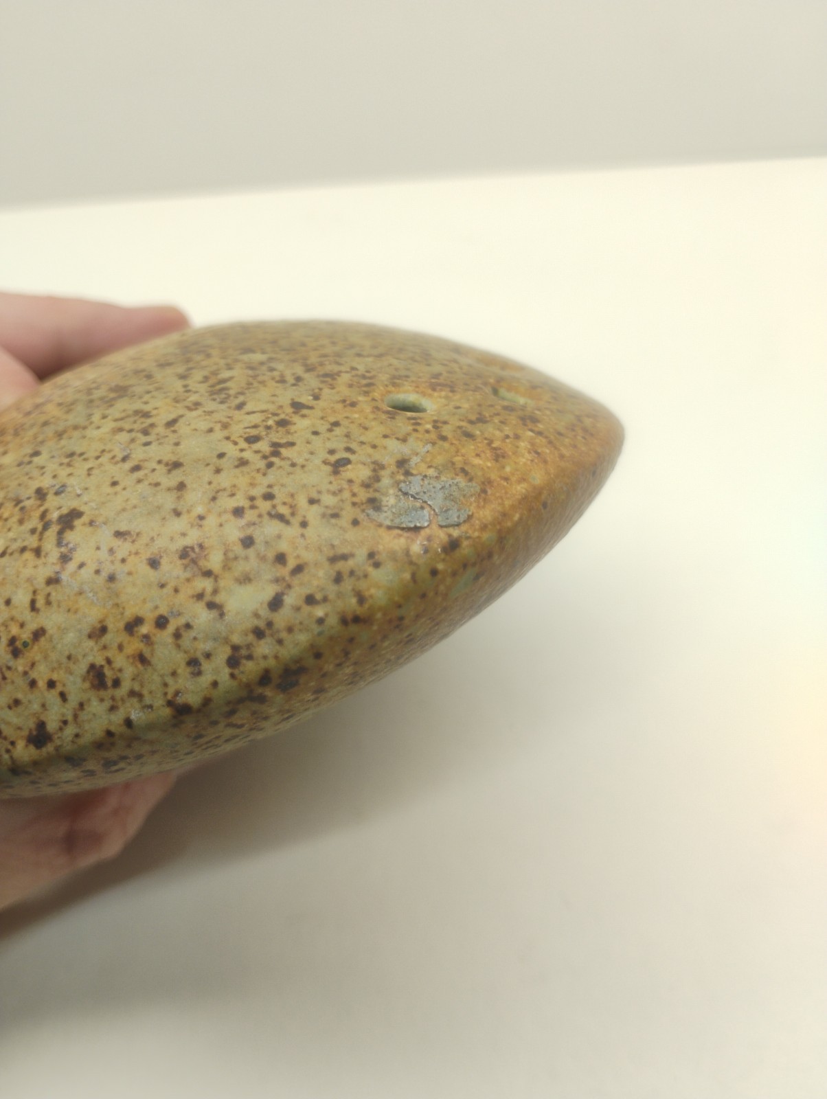 signed Tom McMillin Rock Vase Pottery MCM Ceramic VesselSpeckle Glaze California