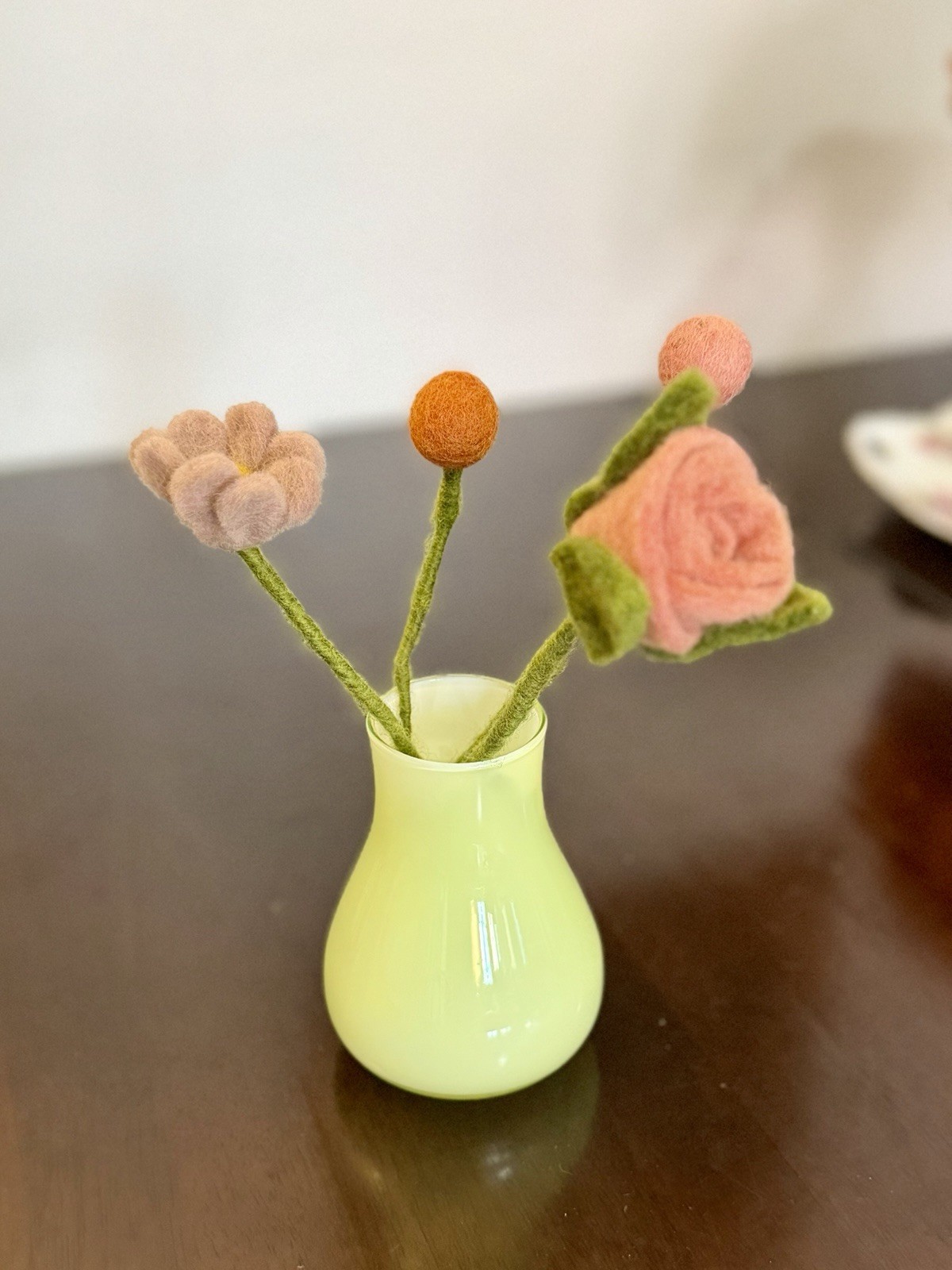 MCM Opaline Yellow Green Vase 4.75”