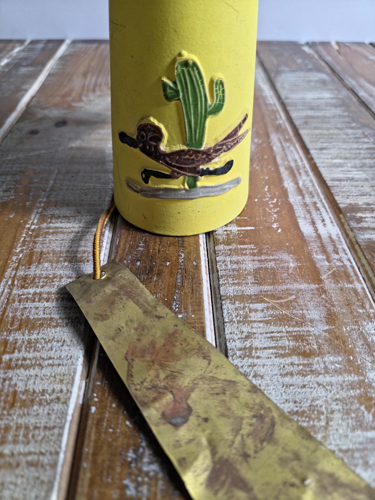 Southwest Ceramic Bell Wind Chime Hand Painted Road Runner. Tags