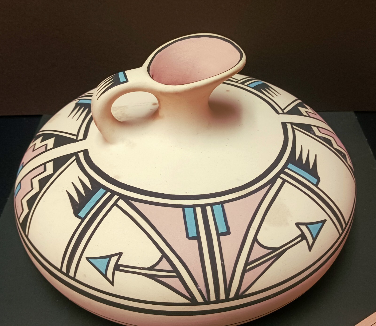 Vintage ” Arrows “Hand Painted Stoneware By Desert Pueblo Pottery. Unusual Piece