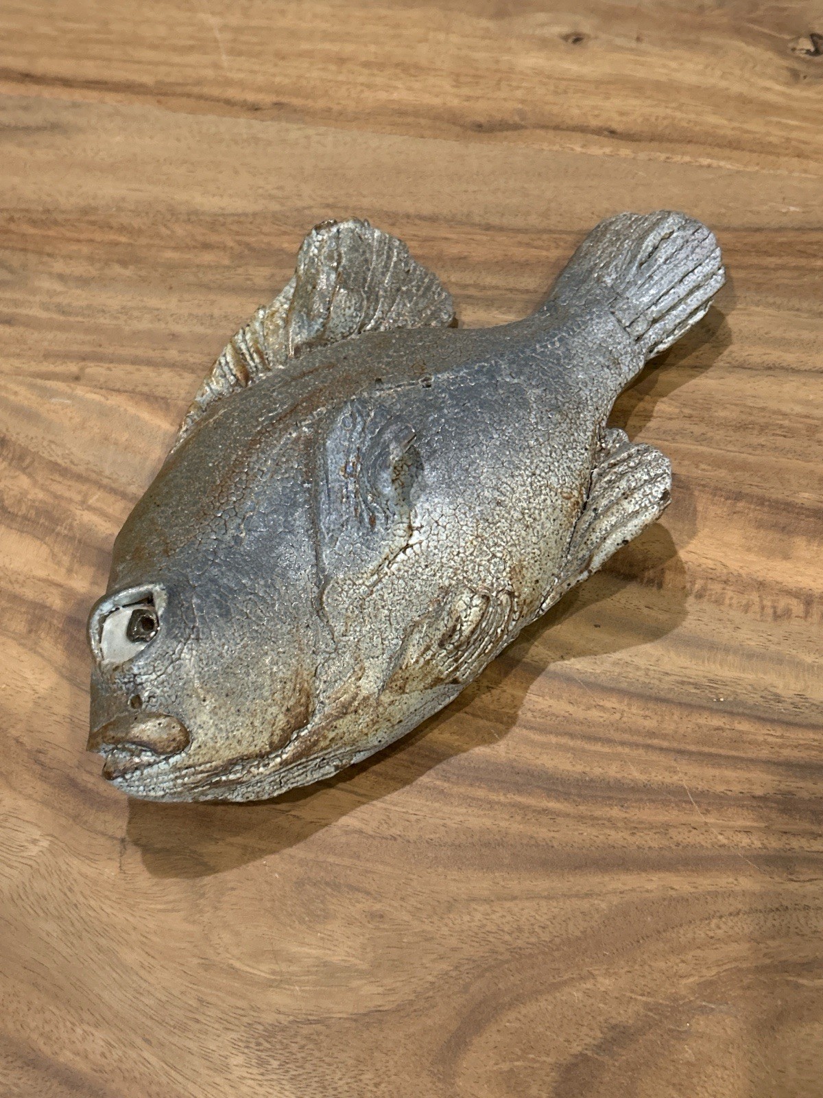 Alan Bennett Studio Pottery Fish Wall Sculpture Brown Ceramic Art 9” Signed