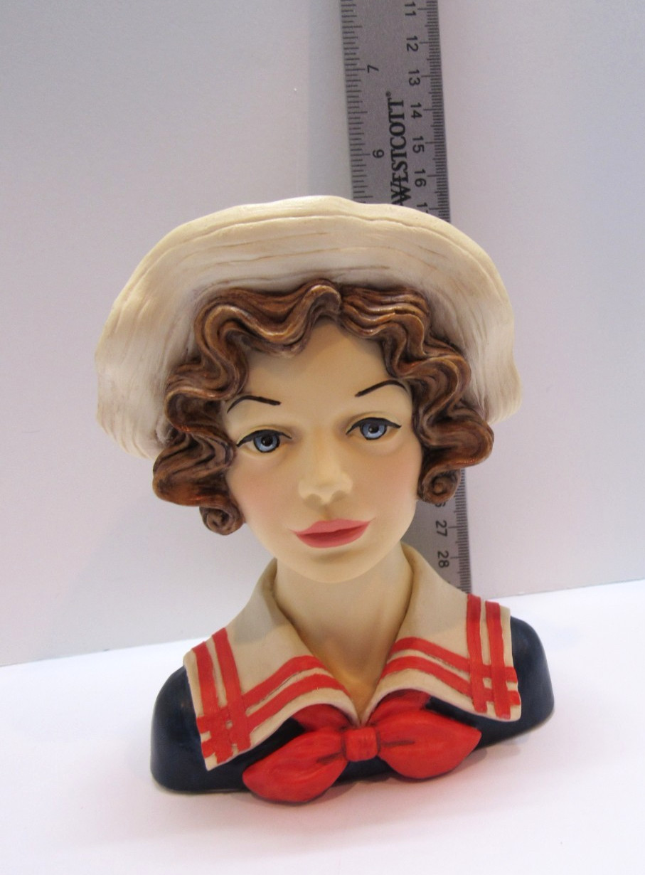 NEW! Cameo Girls Lady Head Vase ELOISE 1935, “SEASIDE SWEETIE”, LV-021