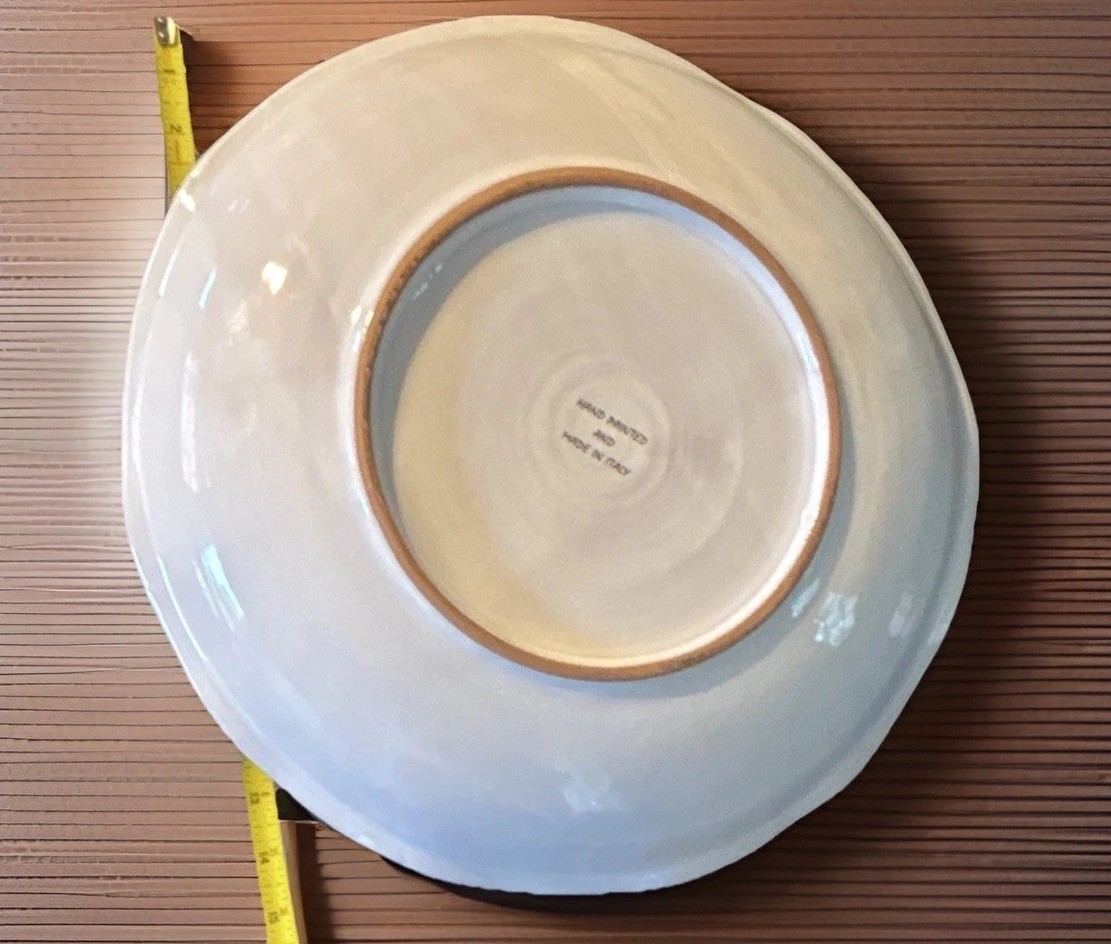 Beautiful 14 Inch White Italian Serving Platter with garlic grater