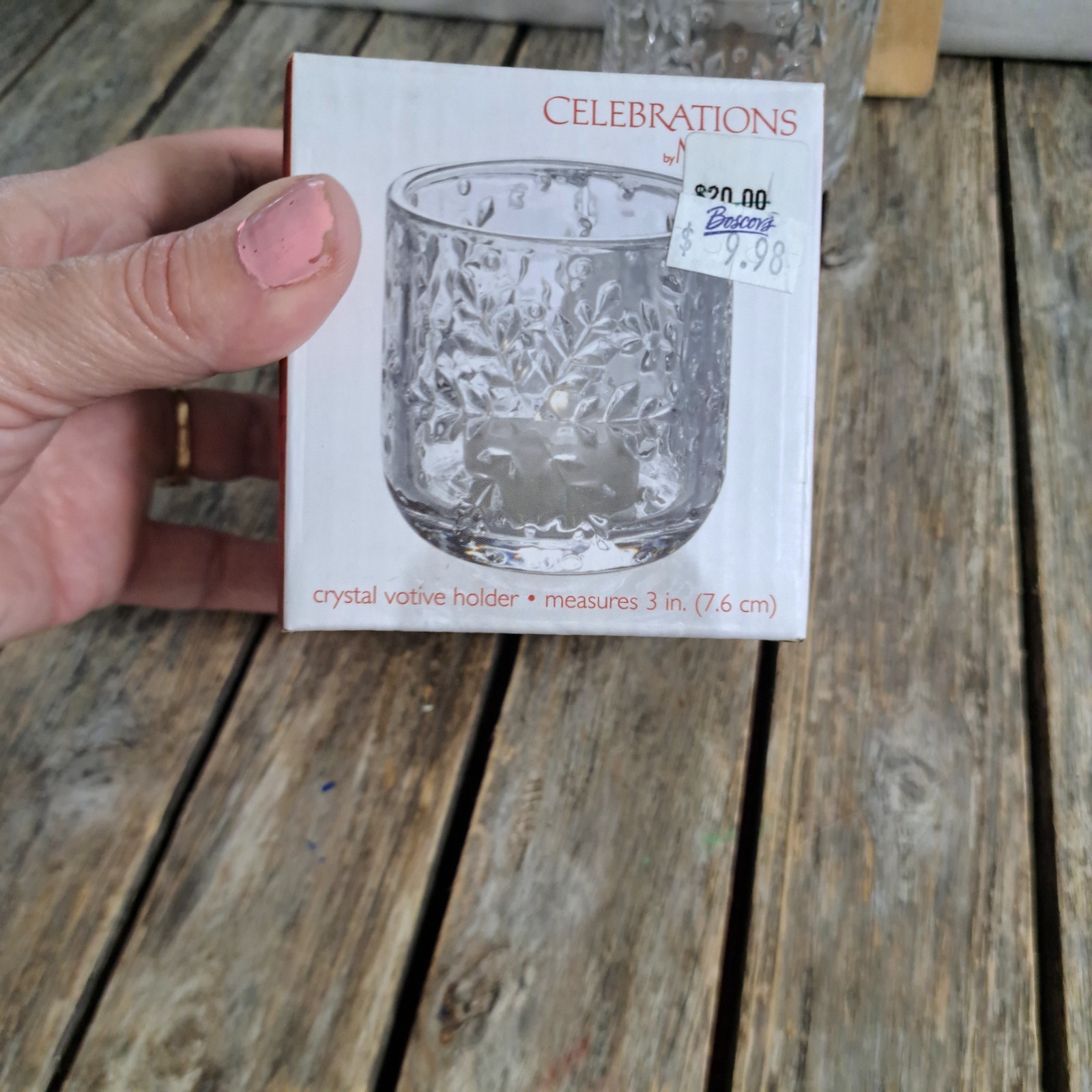 Snowflake Tealight Crystal Votive Mikasa Celebrations Winter Flurries #4554L514