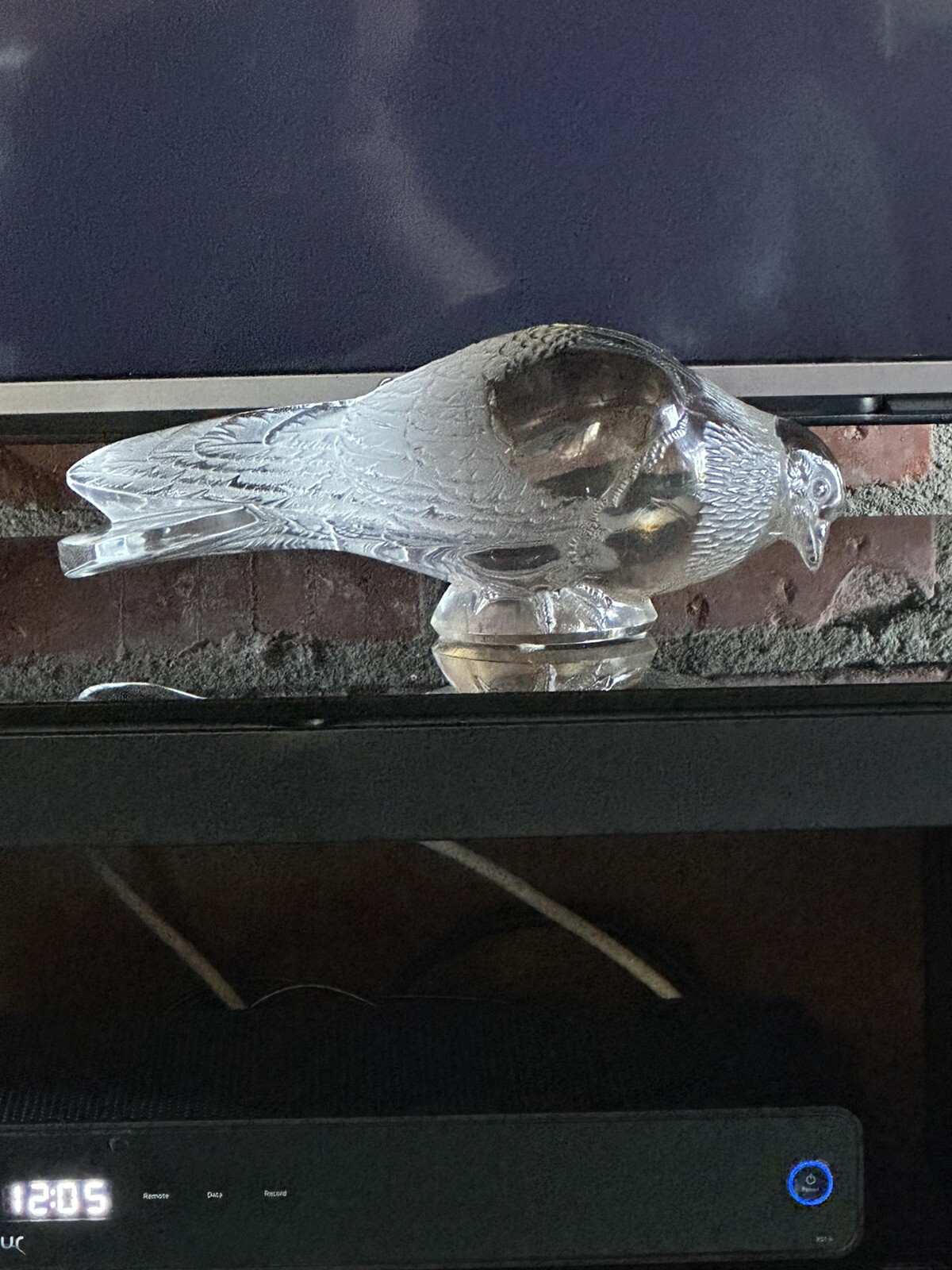 R. Lalique Crystal Pigeon Verviers Paperweight Figurine 11.5 Inches