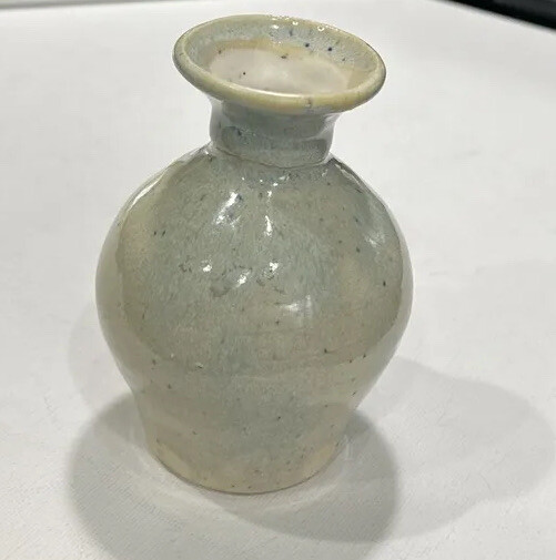 Bud Vase Artist Signed Speckled Home Mid Century Modern Decor 4.5″