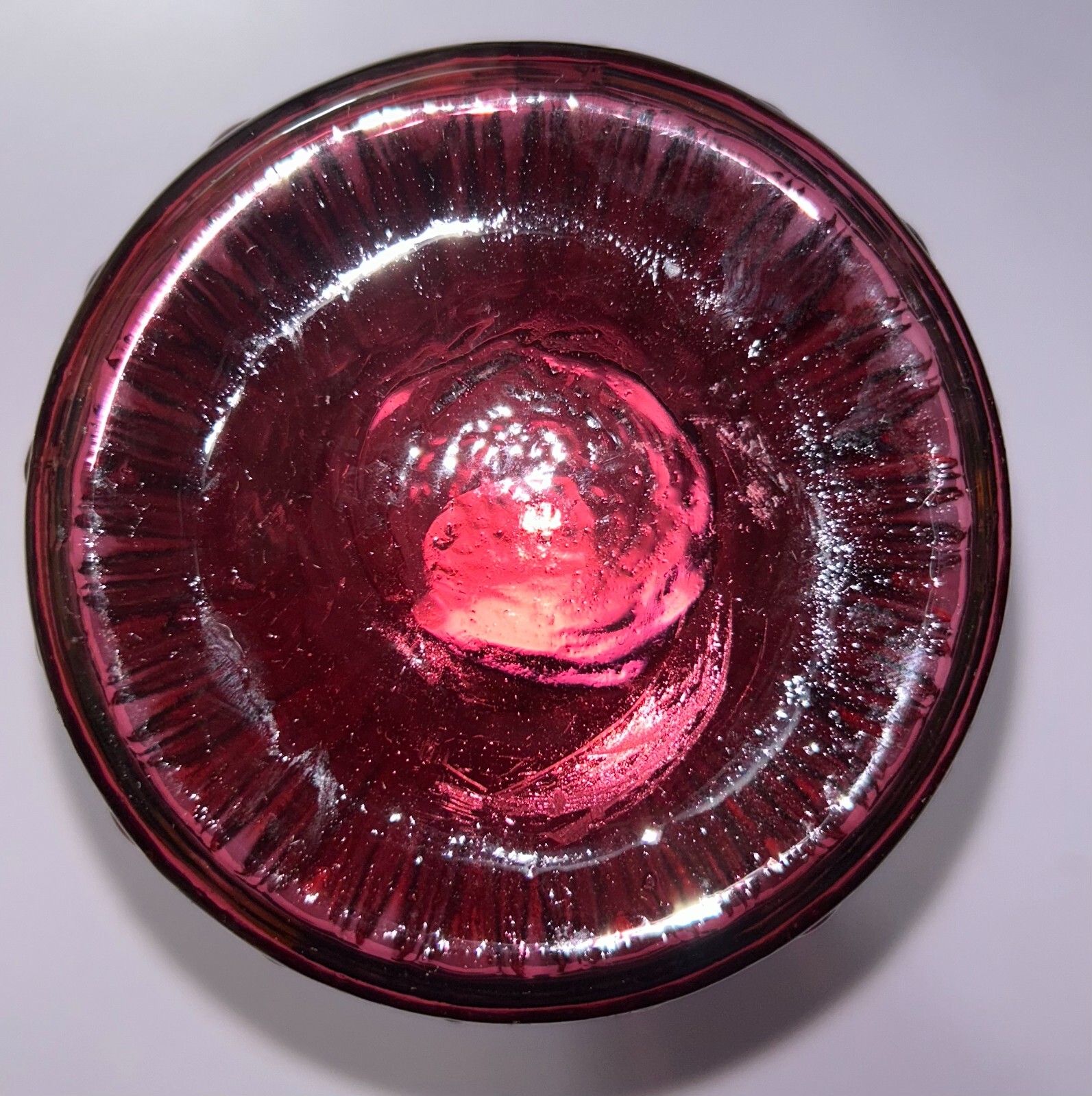 Vintage Fenton Cranberry Wheat Glass Vase 7 1/2 inches tall 3 1/2 inches wide