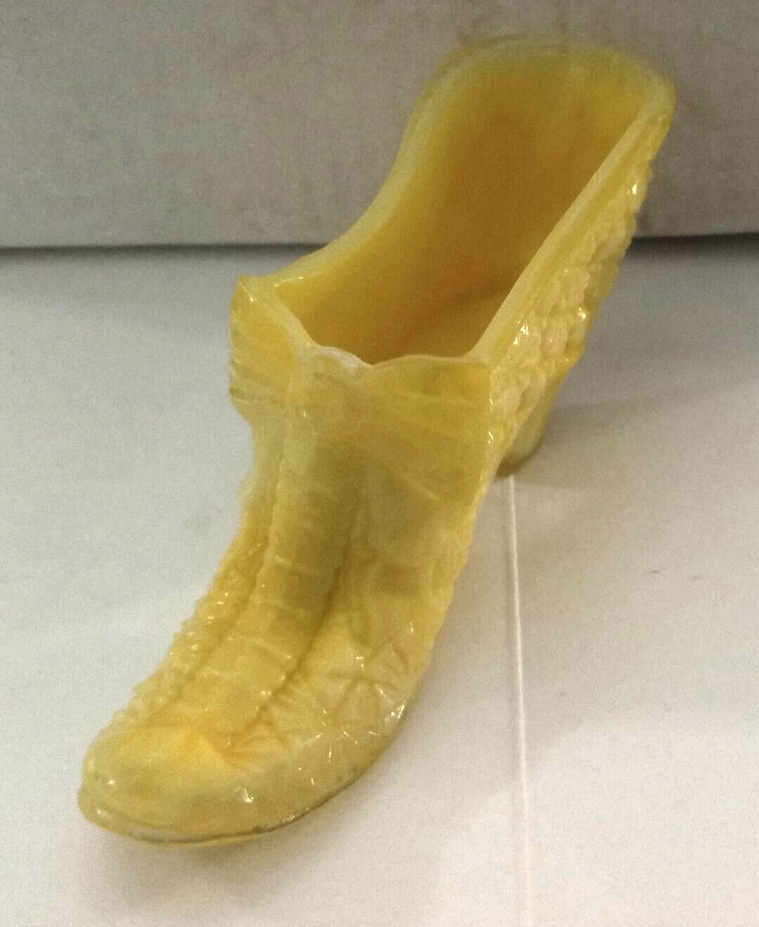 Boyd Glass Daisy Button Bow Slipper Shoe Lemon Yellow