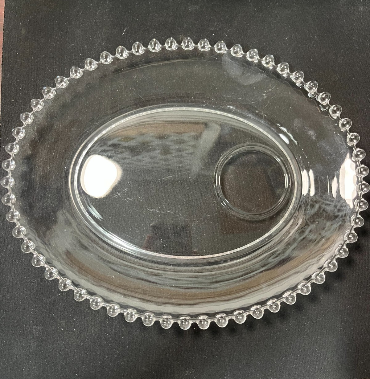 Vintage 10inch Imperial Candlewick Oval Snack Plate with Cup Ring PER PLATE!