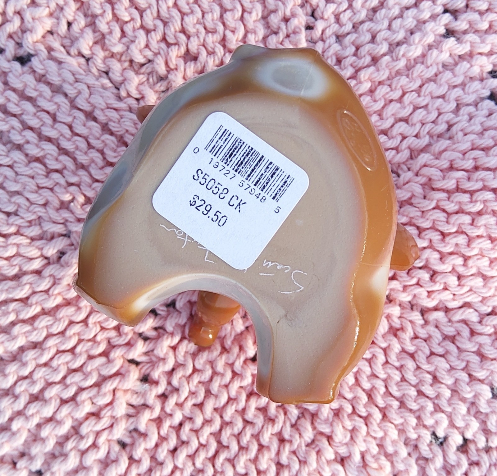 Fenton Art Glass Chocolate Elephant Figurine, Glossy 4 Inch