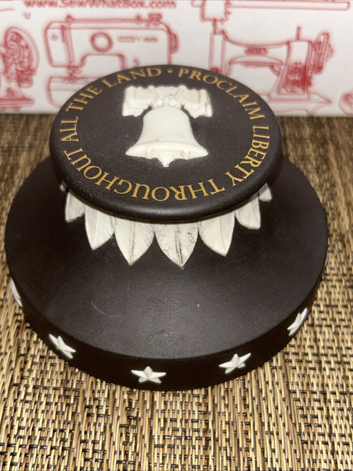 Wedgwood Black Jasperware Liberty Bell PA Collector’s Society Paperweight