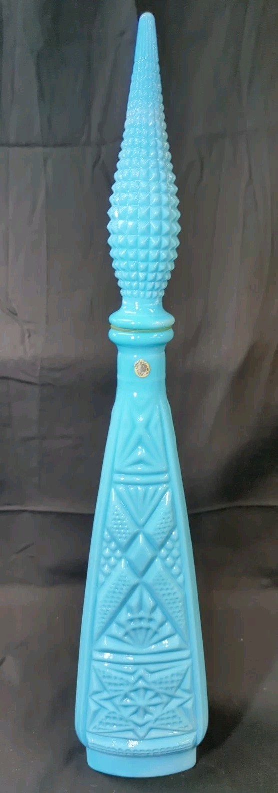 VTG Empoli ROBINS EGG Blue Milk Glass Tiki Genie Bottle W/Stopper