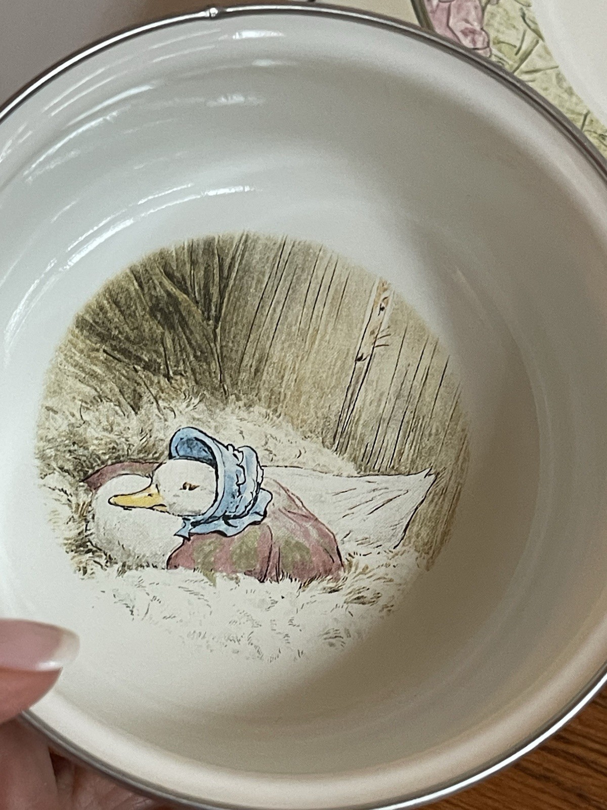 Golden Rabbit Enamelware – Jemima, Beatrix Potter, 3-piece Feeding Set